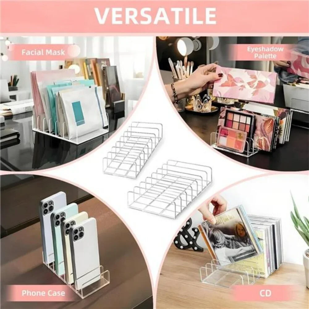Clear Acrylic Eyeshadow Palette Organizer Makeup Display Holder Set of 2